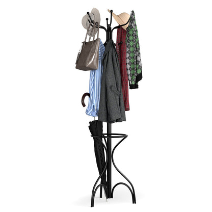 Classic Standing Hall Tree Coat Hook Rack