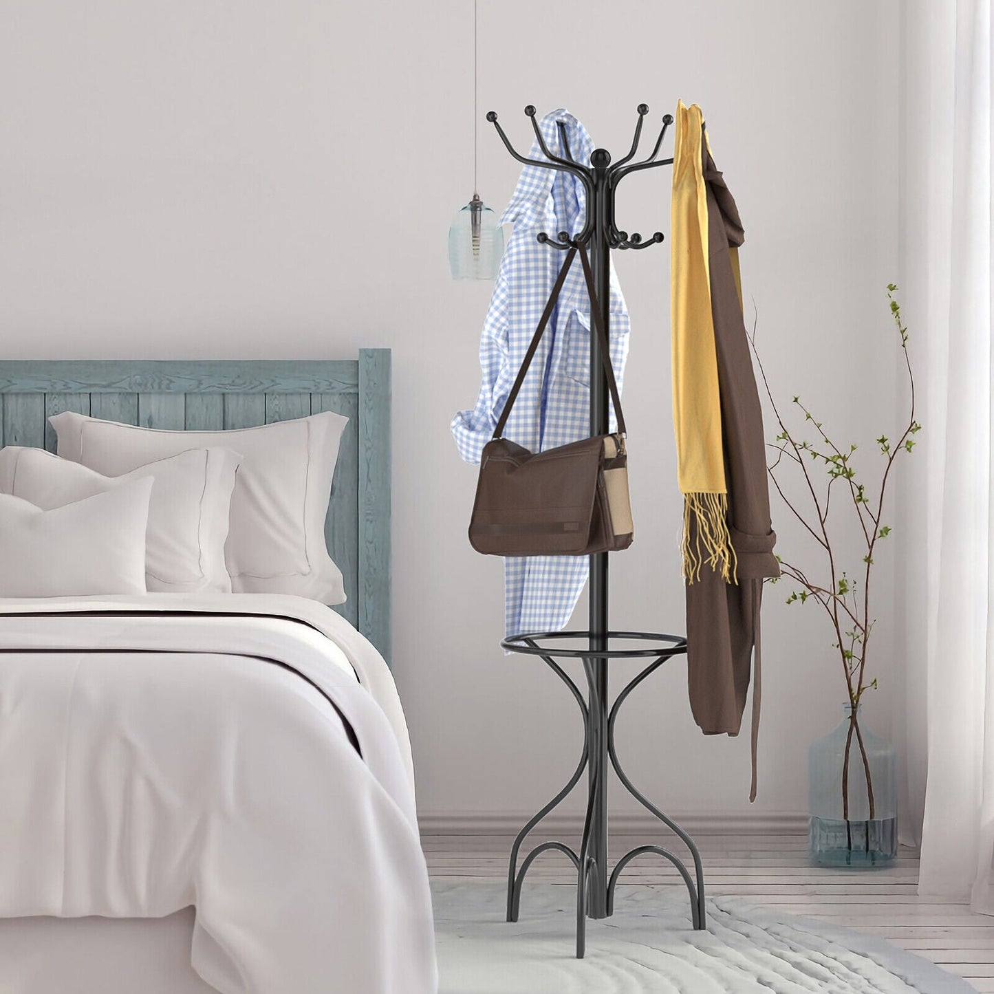 Classic Standing Hall Tree Coat Hook Rack