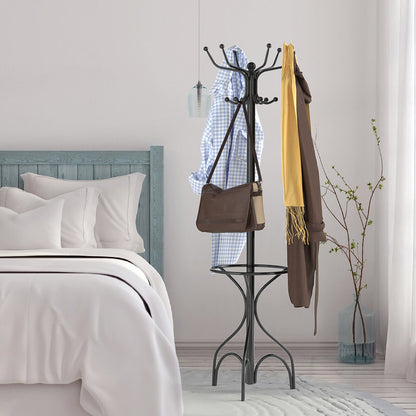 Classic Standing Hall Tree Coat Hook Rack
