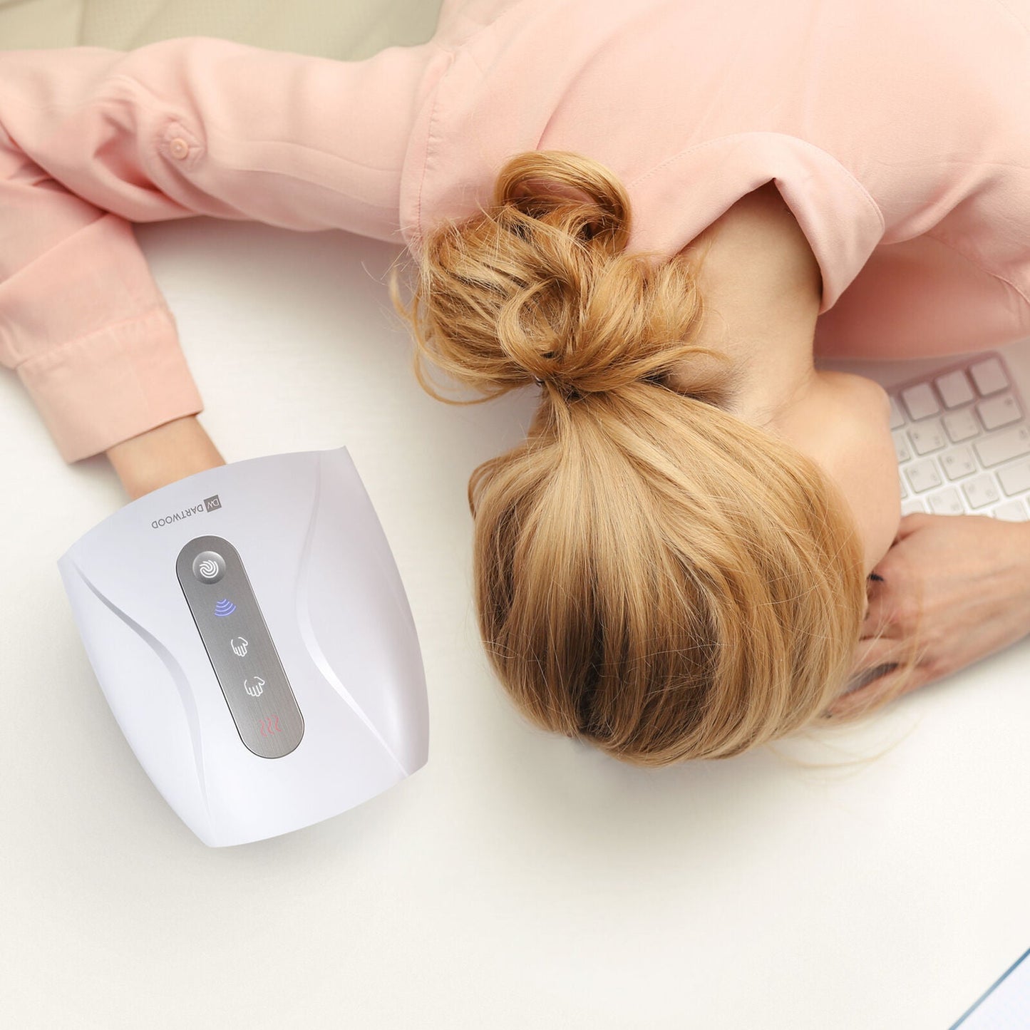 Compact Heating Therapy Hand Massager Device