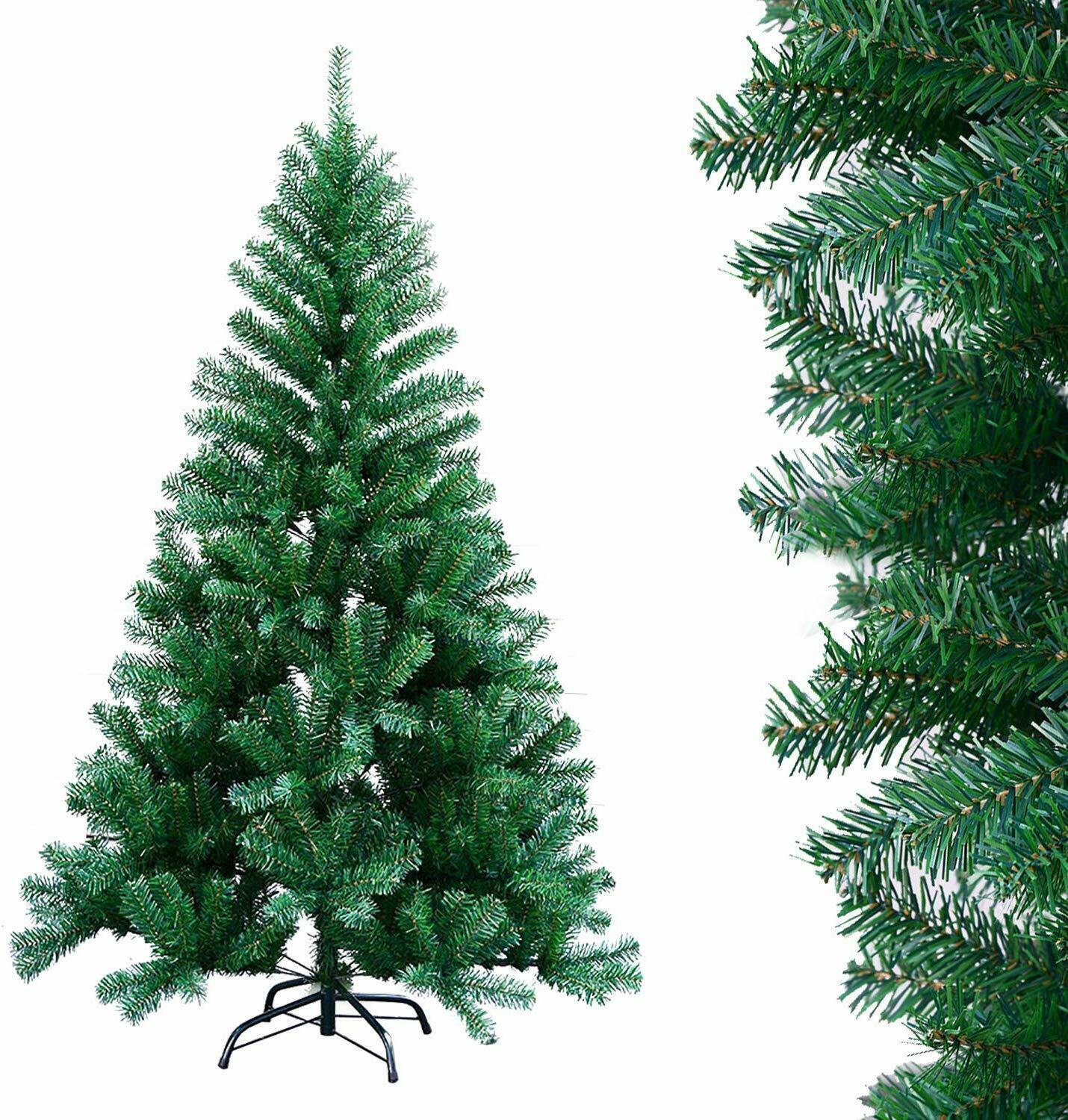 Tall 6ft Pre-Lit Green Christmas Tree with 300 Warm Lights - Pexav