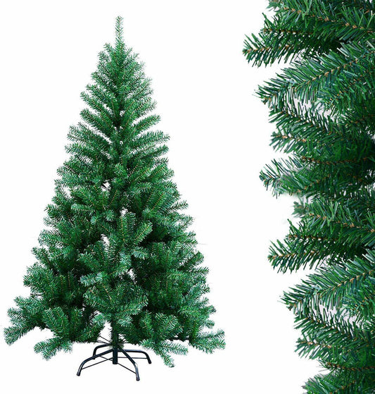 Tall 6ft Pre-Lit Green Christmas Tree with 300 Warm Lights - Pexav