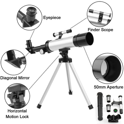 360x50mm 90x Zoom Astronomical Telescope + Tripod - Until Times Up