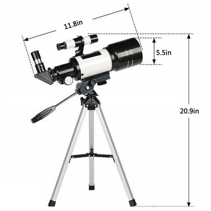 70mm Astronomical Refractor Telescope With Tripod - Until Times Up