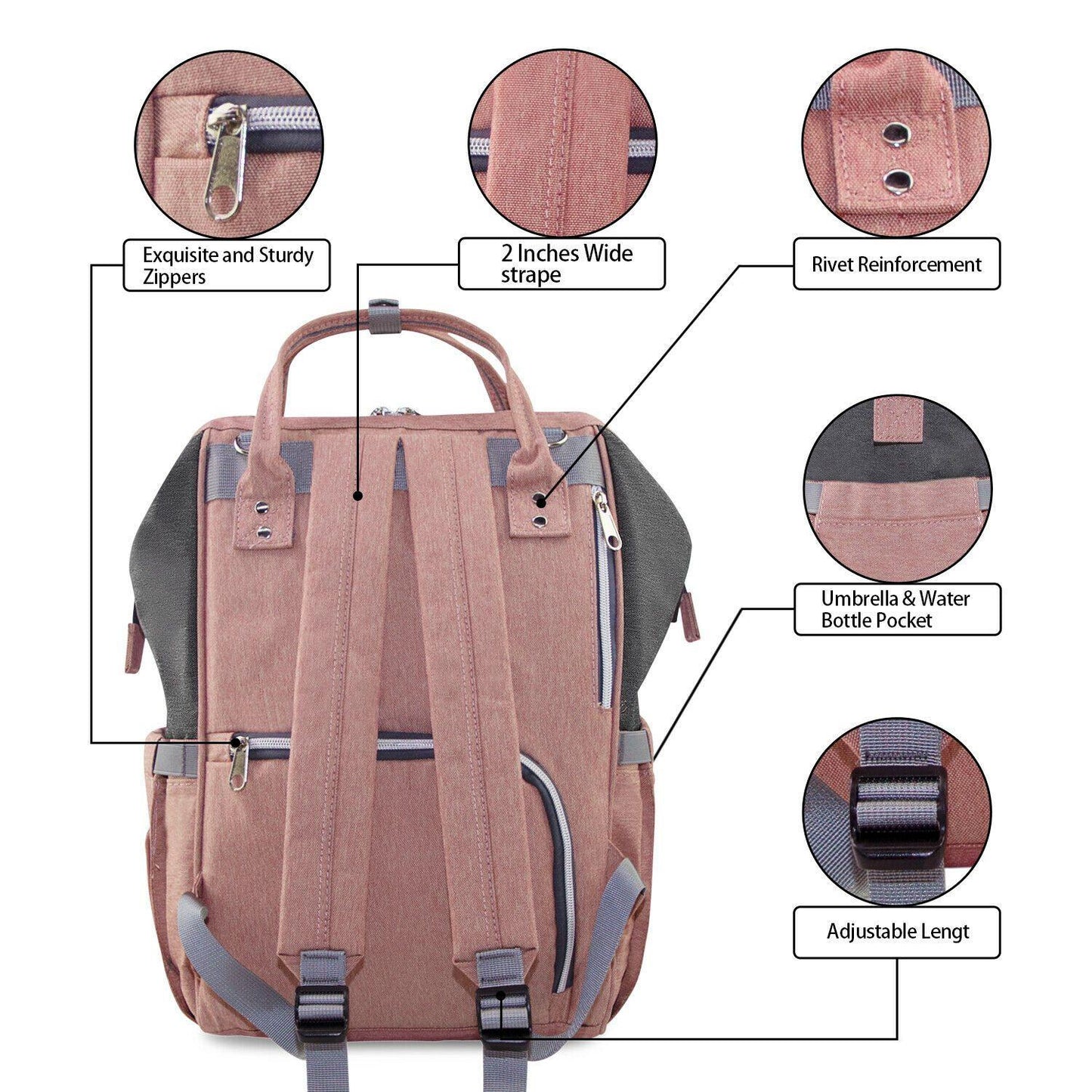 USB Baby Diaper Bag With Feeding Bottle Bag - Until Times Up