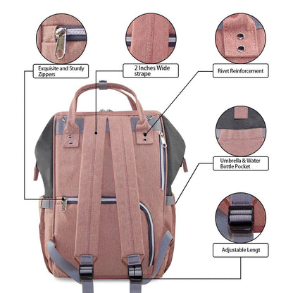 USB Baby Diaper Bag With Feeding Bottle Bag - Until Times Up