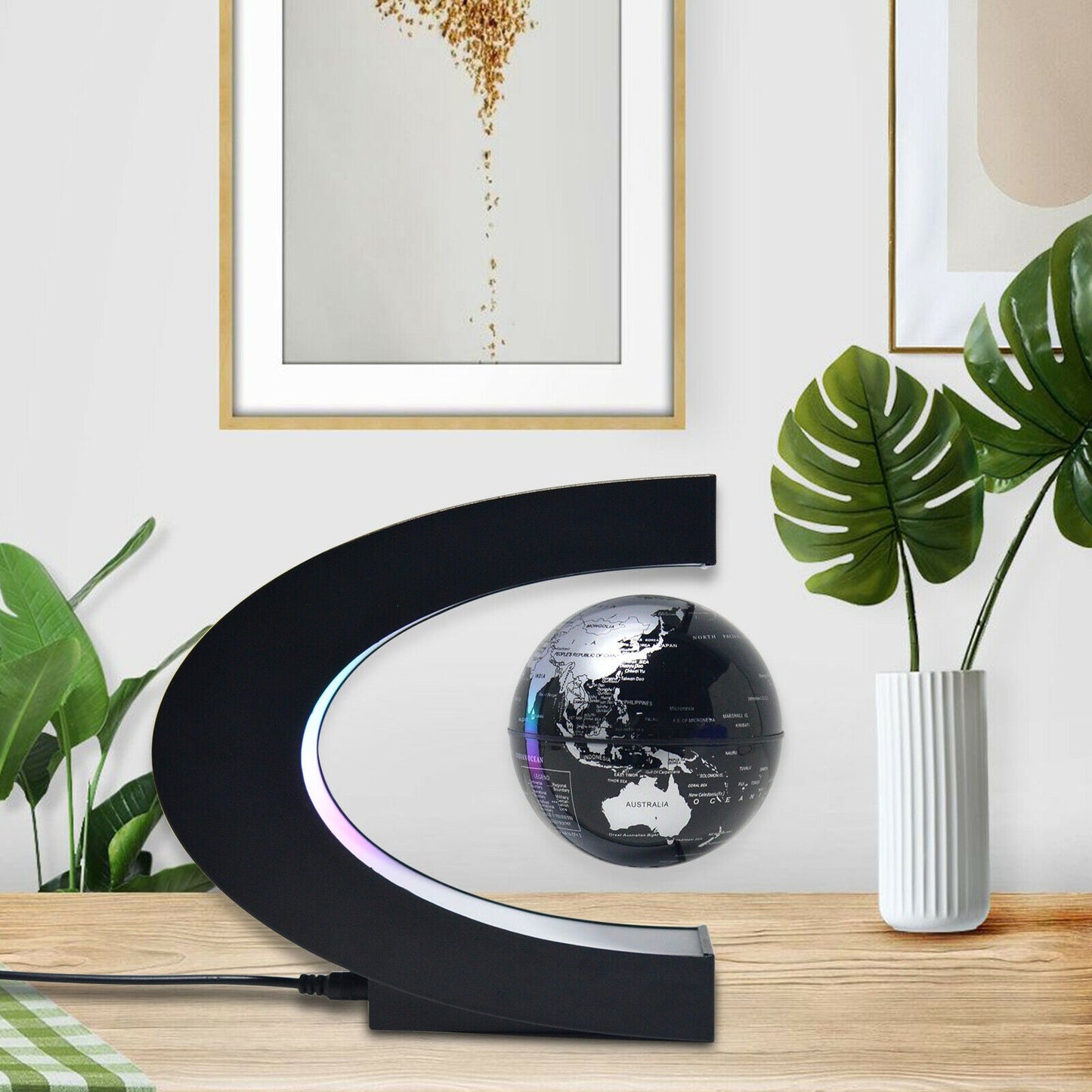 Sleek Glass Orb Table Lamp - Pexav