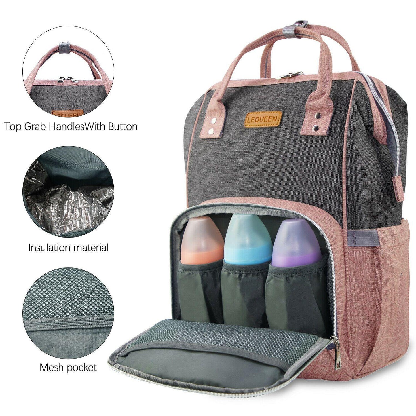 Practical Baby Nappy Changing Bag With Bottle Pouch - Pexav
