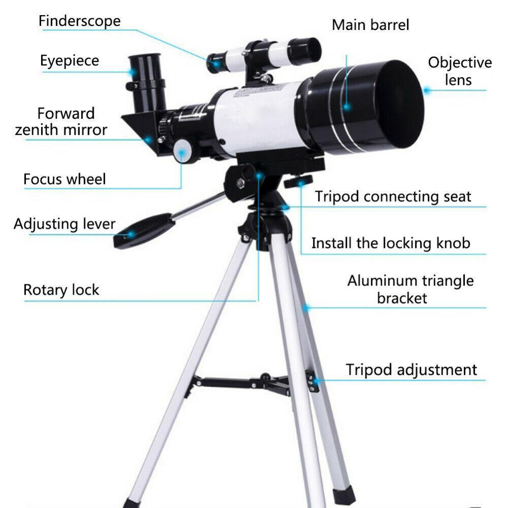 70mm Astronomical Refractor Telescope With Tripod - Until Times Up