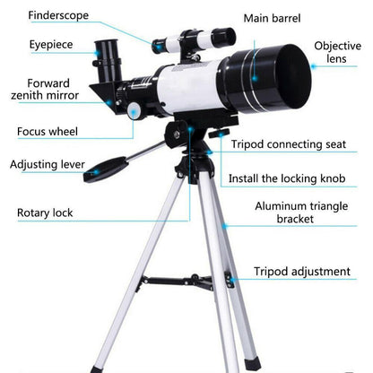 70mm Astronomical Refractor Telescope With Tripod - Until Times Up