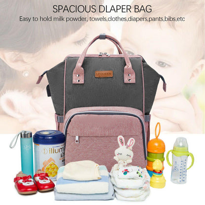 USB Baby Diaper Bag With Feeding Bottle Bag - Until Times Up