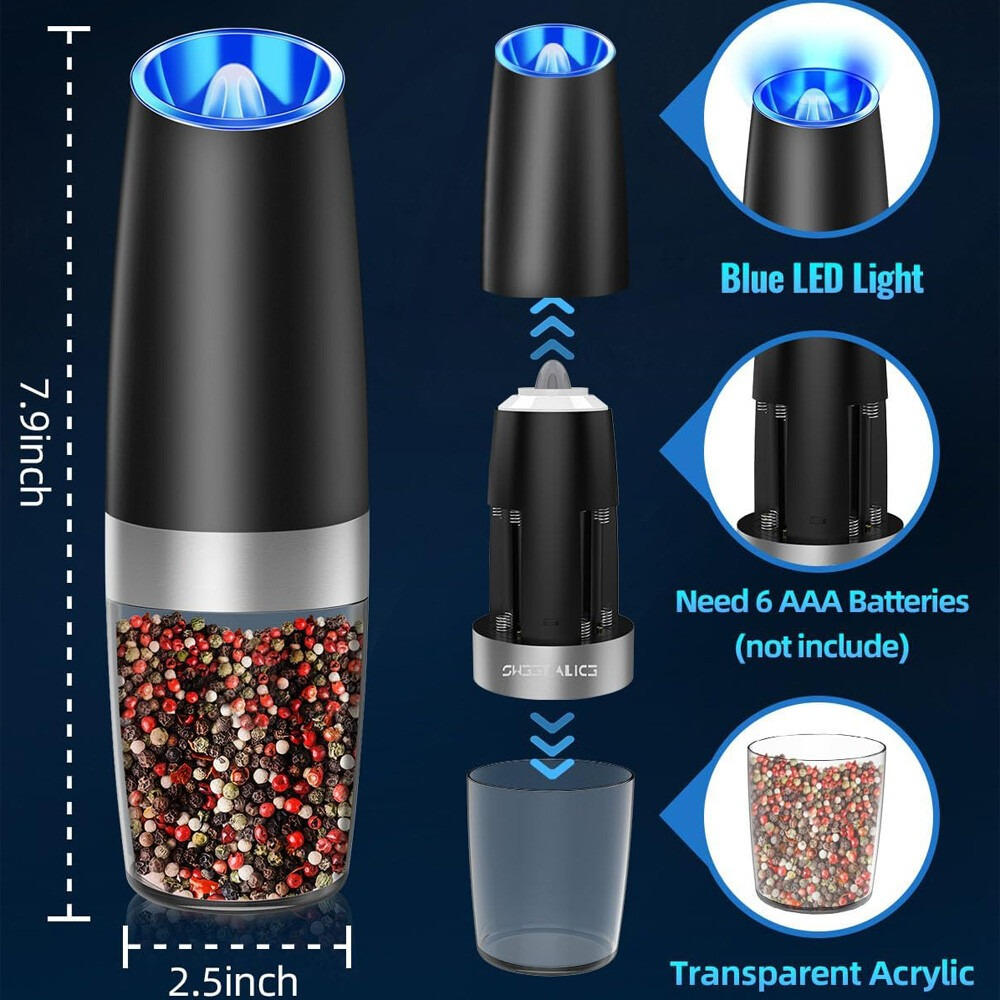 Automatic Salt Pepper Mill Set of 2