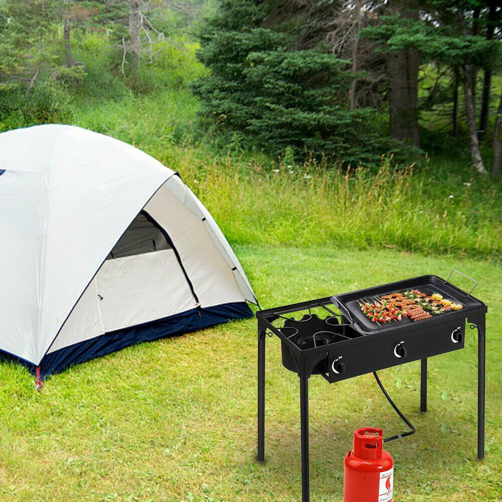 Compact Outdoor Gas Camping Stove Portable Grill Cooker - Pexav