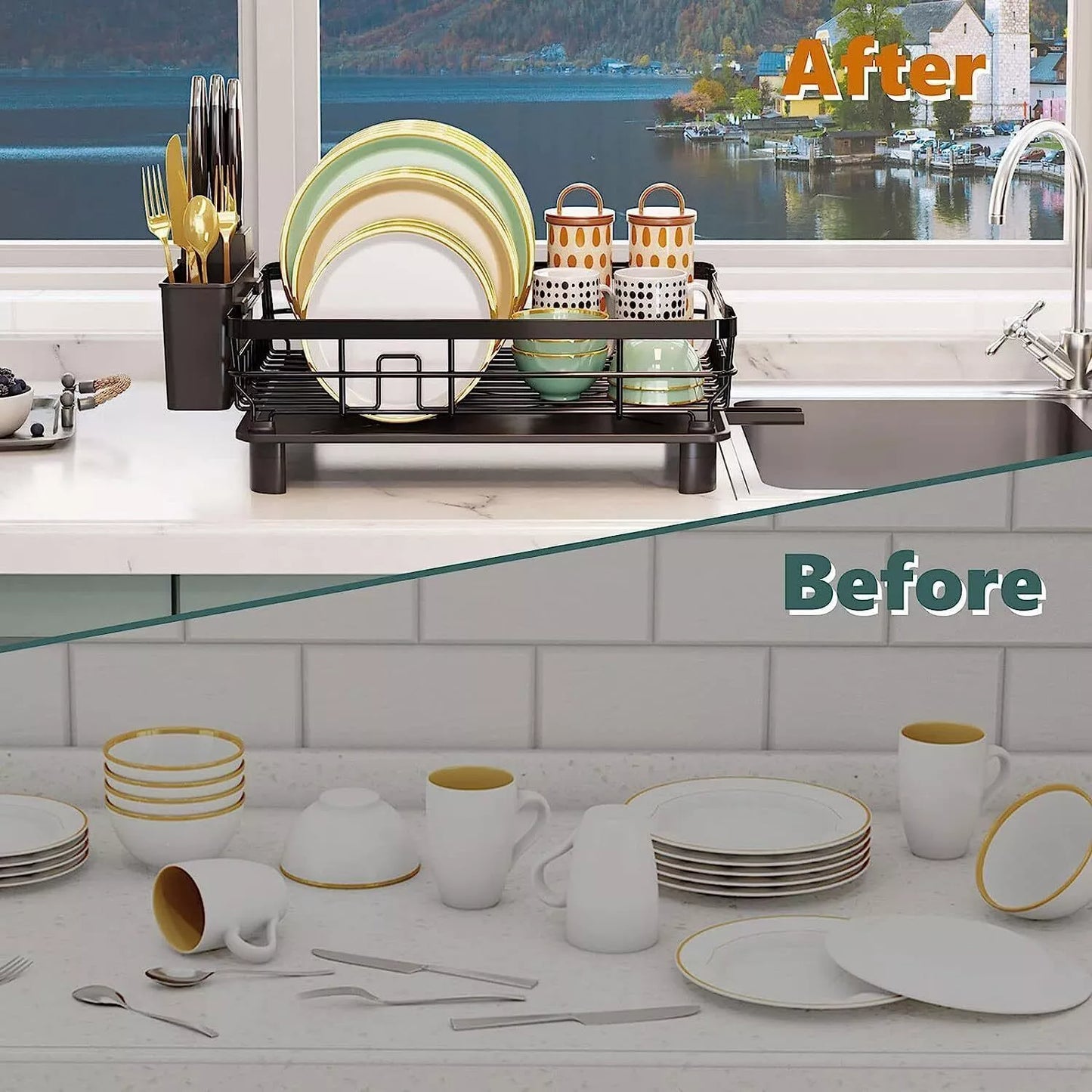Compact Kitchen Dish Drying Rack