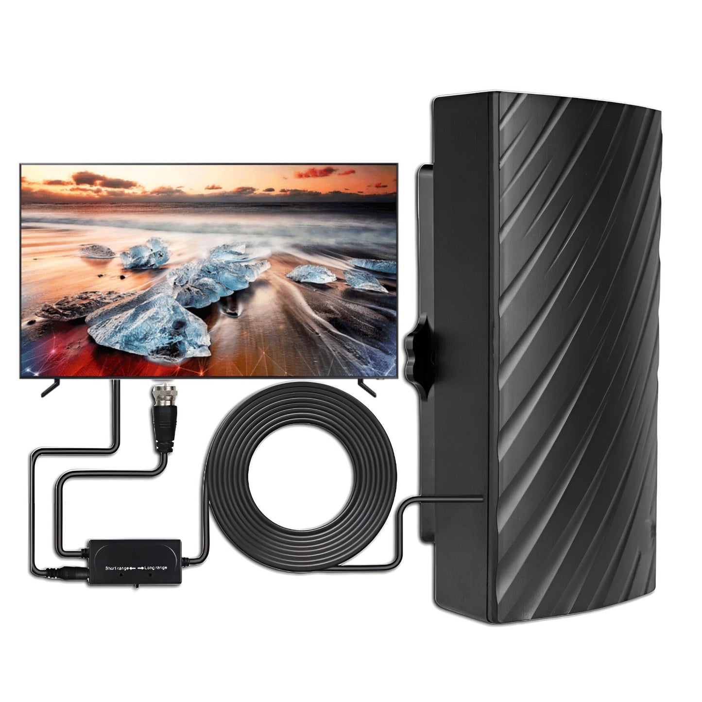 Strong Signal HDTV Outdoor Amplified Antenna 460 Mile Range - Pexav