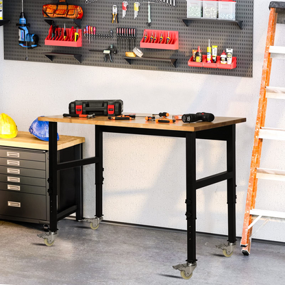 Compact Folding Workshop Table for Garage Woodworking