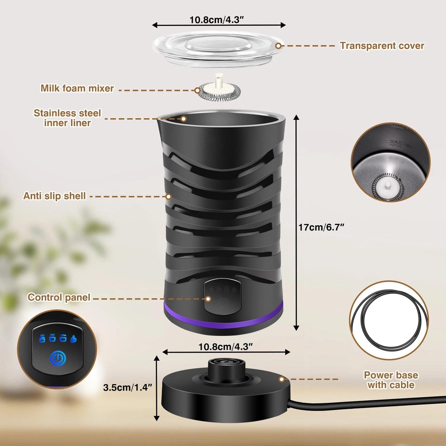 Automatic Electric Milk Frother Steamer