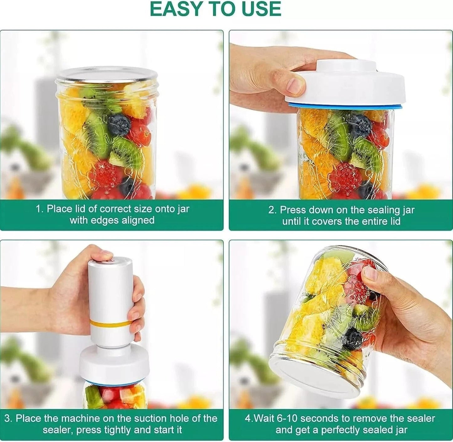 Airtight Food Storage Jar Sealer