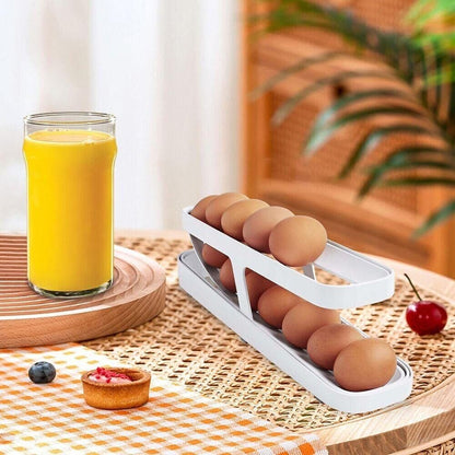 2-Level Slide Out Fridge Storage Rack Organizer