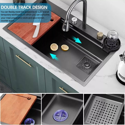 Modern Stainless Steel Kitchen Faucet with Pull Down Sprayer