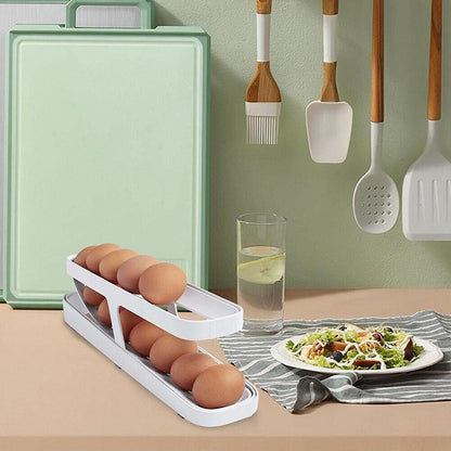 2-Level Slide Out Fridge Storage Rack Organizer