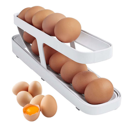2-Level Slide Out Fridge Storage Rack Organizer - Pexav