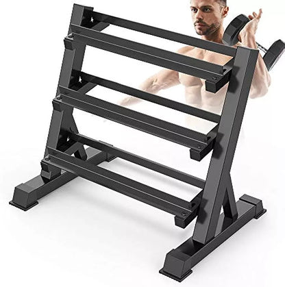 Space Saving 3-Level Dumbbell Holder Stand - Pexav