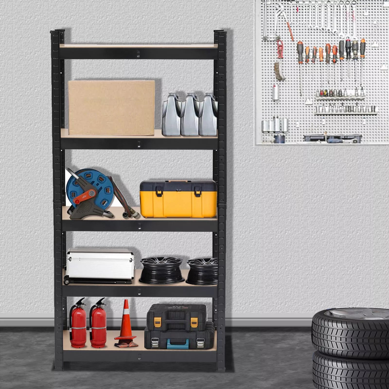 Collapsible 5-Level Storage Garage Shelving Unit - Pexav
