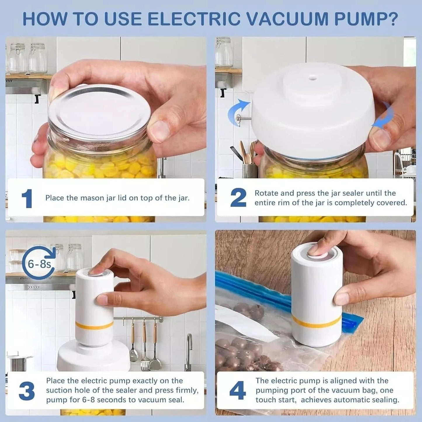 Airtight Food Storage Jar Sealer