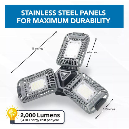 Bright 3 Panel LED Ceiling Light Fixture