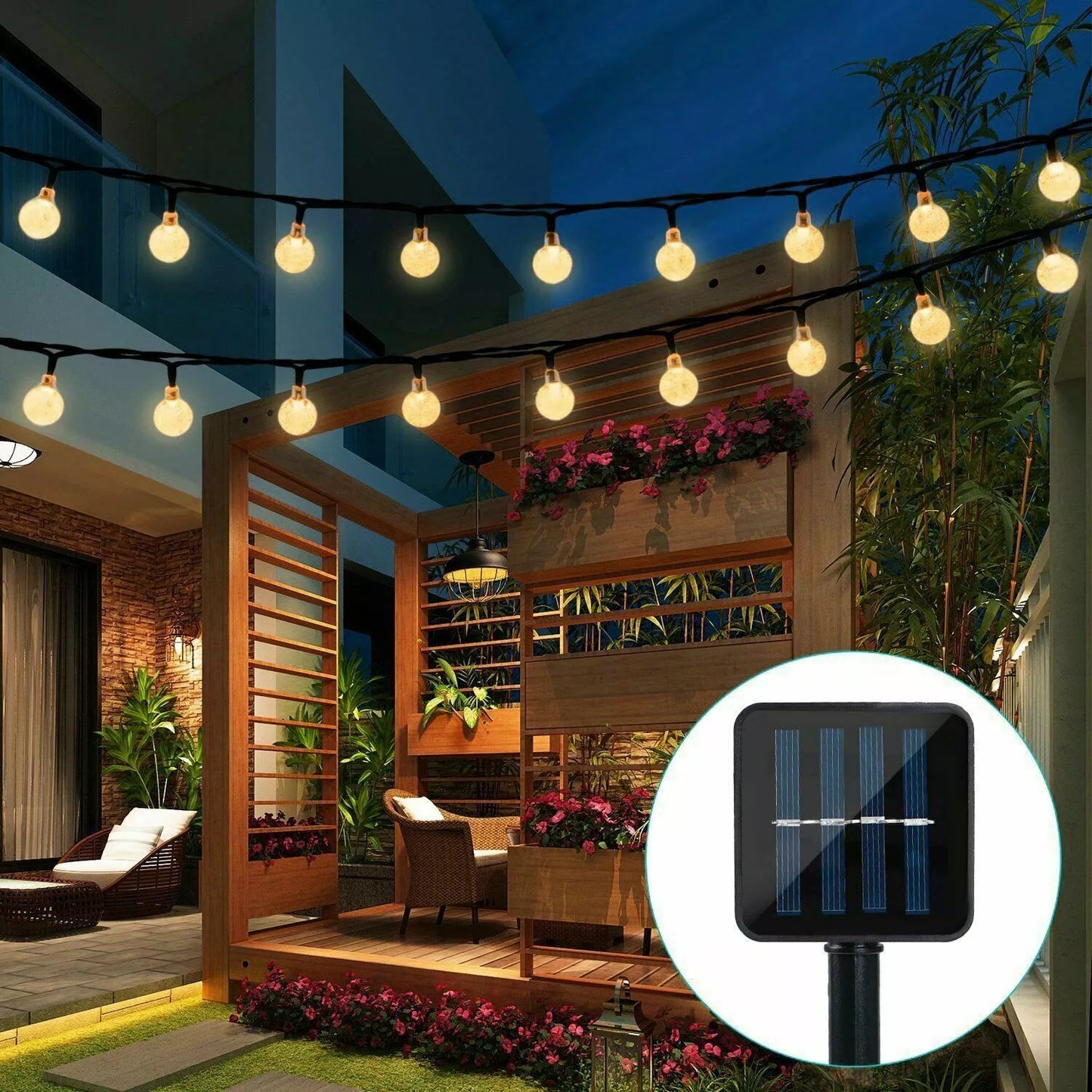 Outdoor 30 LED Solar String Lights Yard Decor Lamp