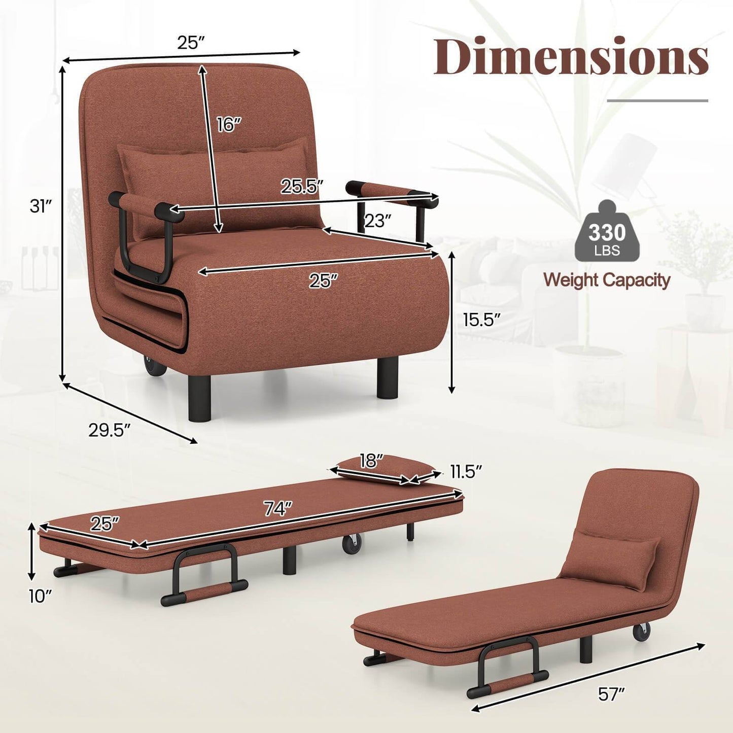 Space Saving Sleeper Sofa Bed
