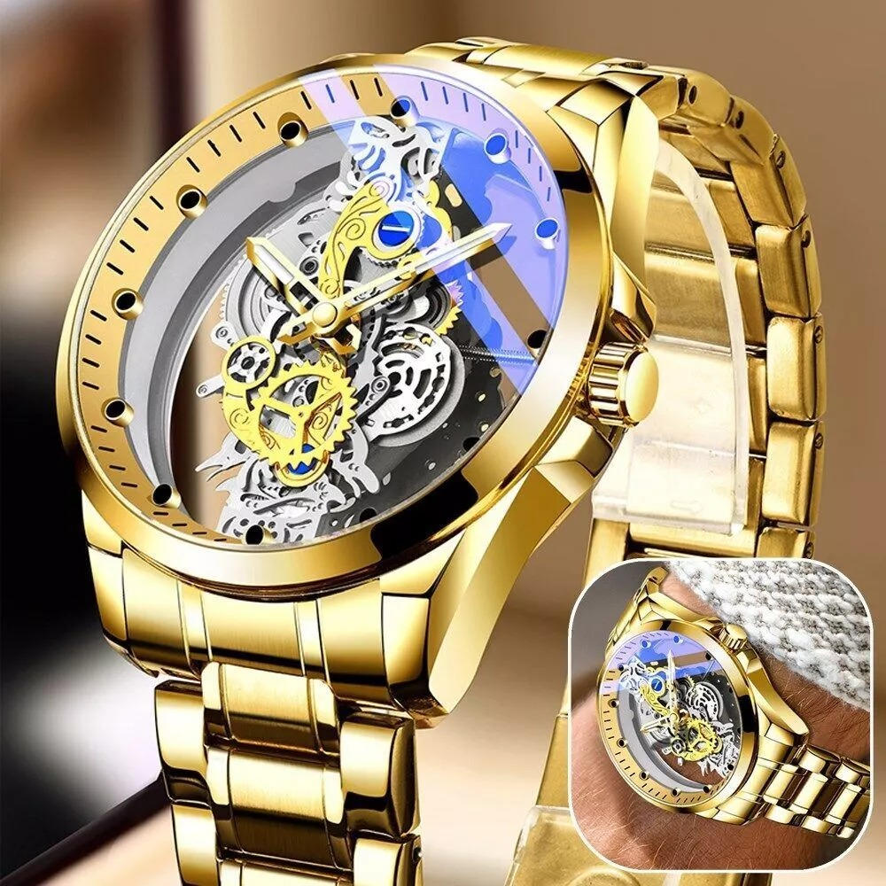 Trendy Men's Stainless Steel Quartz Watch - Pexav