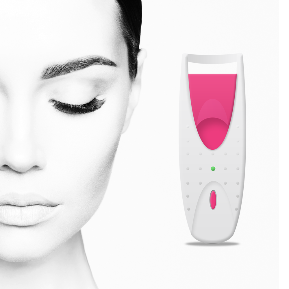 Compact Heated Eyelash Curler and Mascara Tool