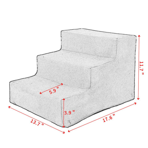 Compact Folding Pet Steps For High Beds