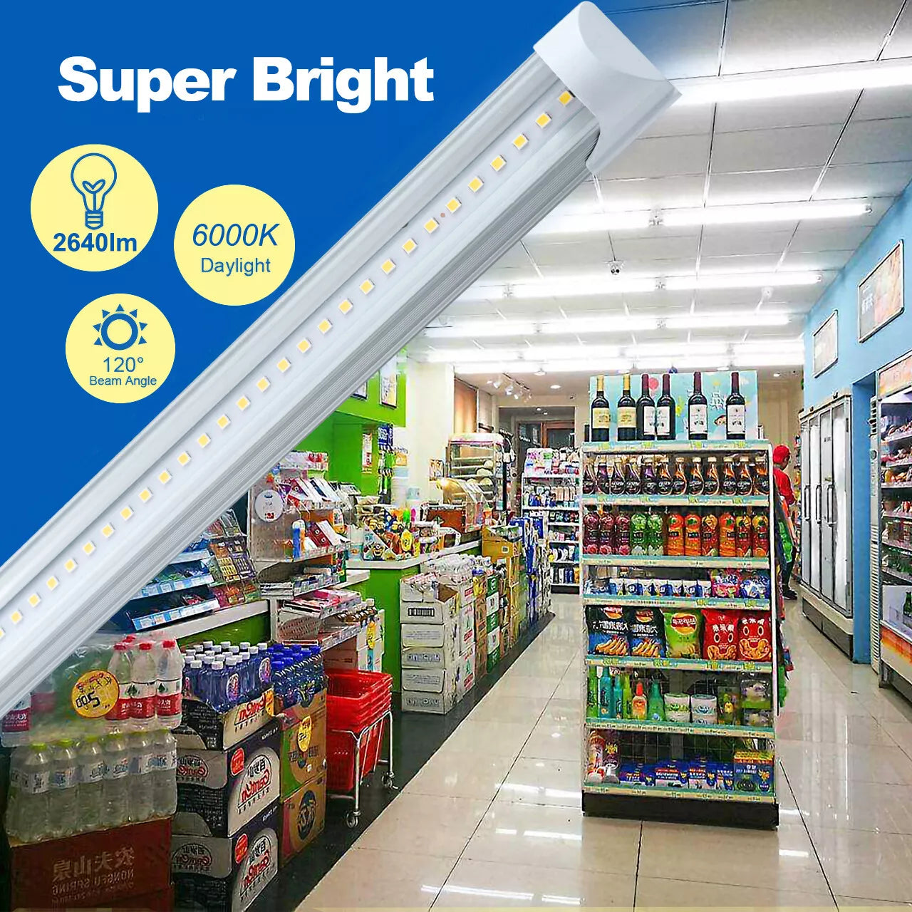 Bright 4FT 6 Pack Garage LED Lighting