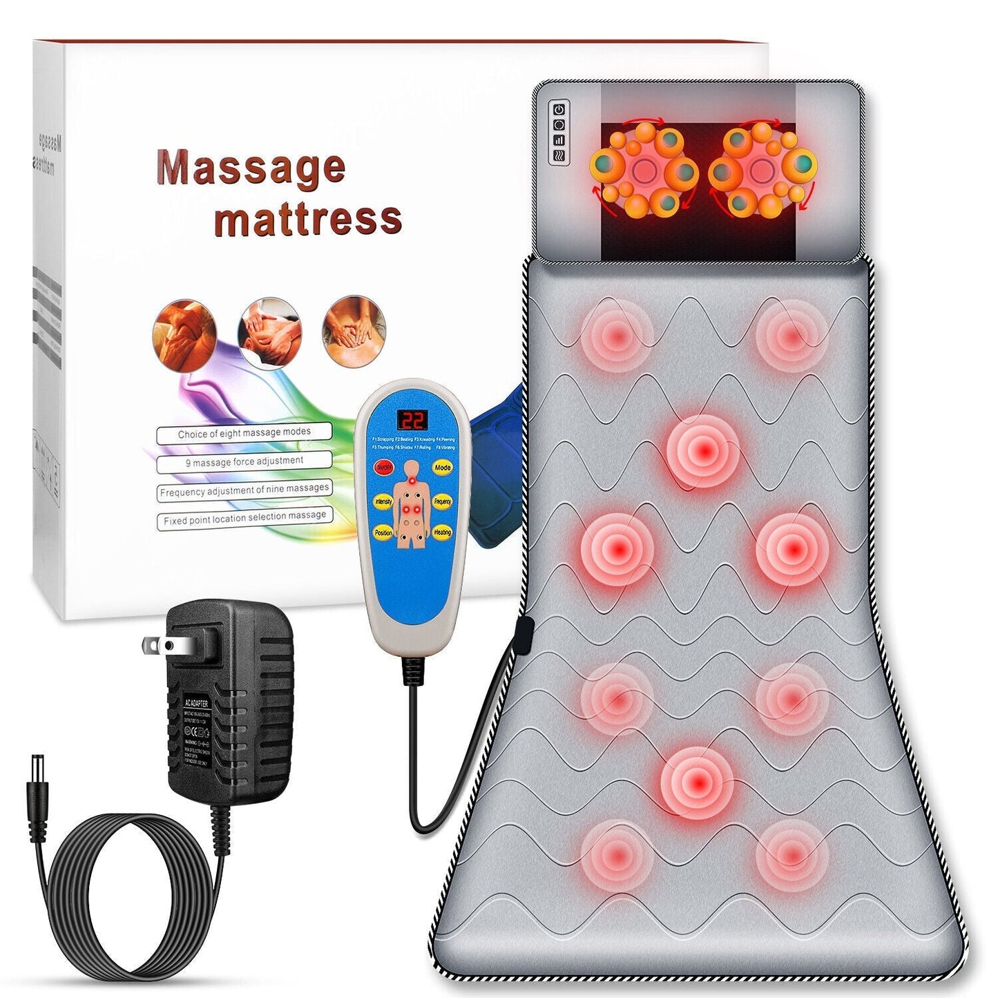 Warm Electric Massage Mattress Pad - Compact Folding Heat Therapy Mat