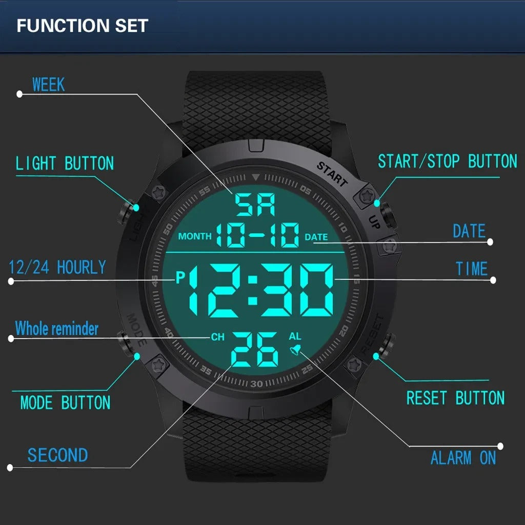 Rugged Water Resistant Athletic Men's Watch