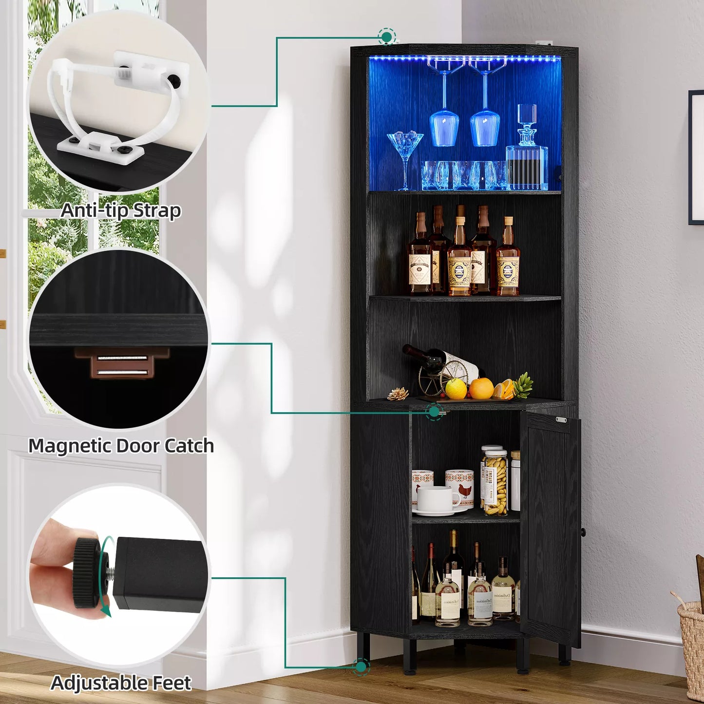 Compact Home Bar Storage Unit