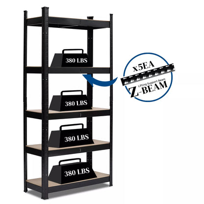 Collapsible 5-Level Storage Garage Shelving Unit