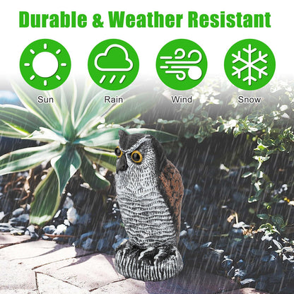 2 Pack Rotating Owl Garden Repellent Bird Deterrent