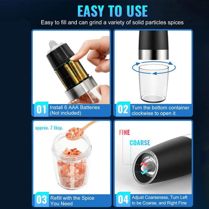 Automatic Salt Pepper Mill Set of 2
