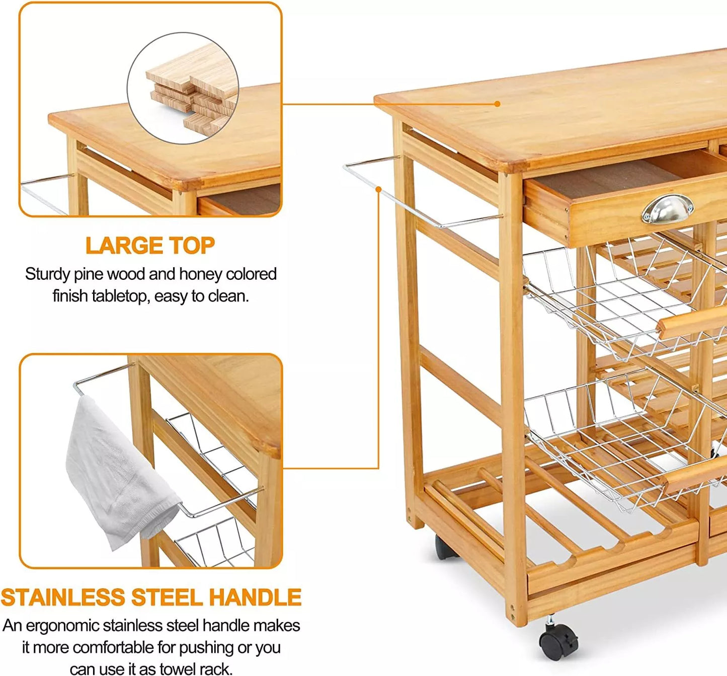 Mobile Kitchen Utility Carts