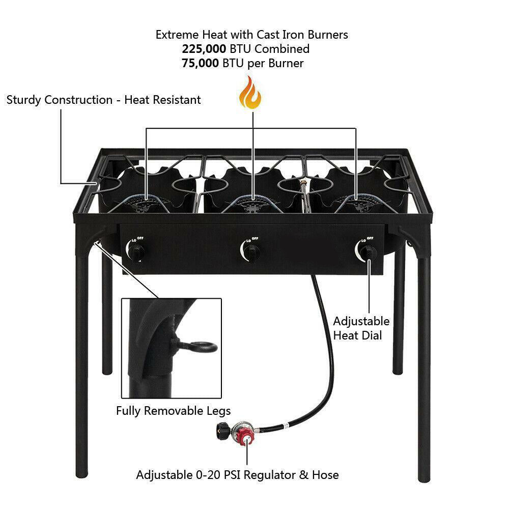Compact Outdoor Gas Camping Stove Portable Grill Cooker