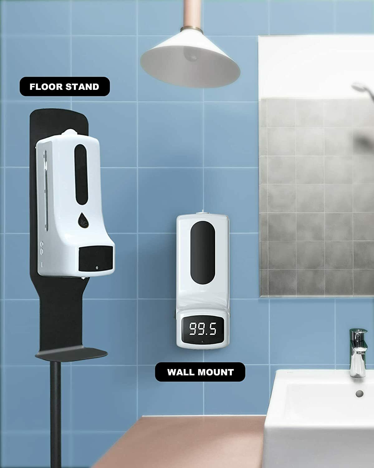 Touchless Hand Sanitizer Station with Digital Thermometer Stand
