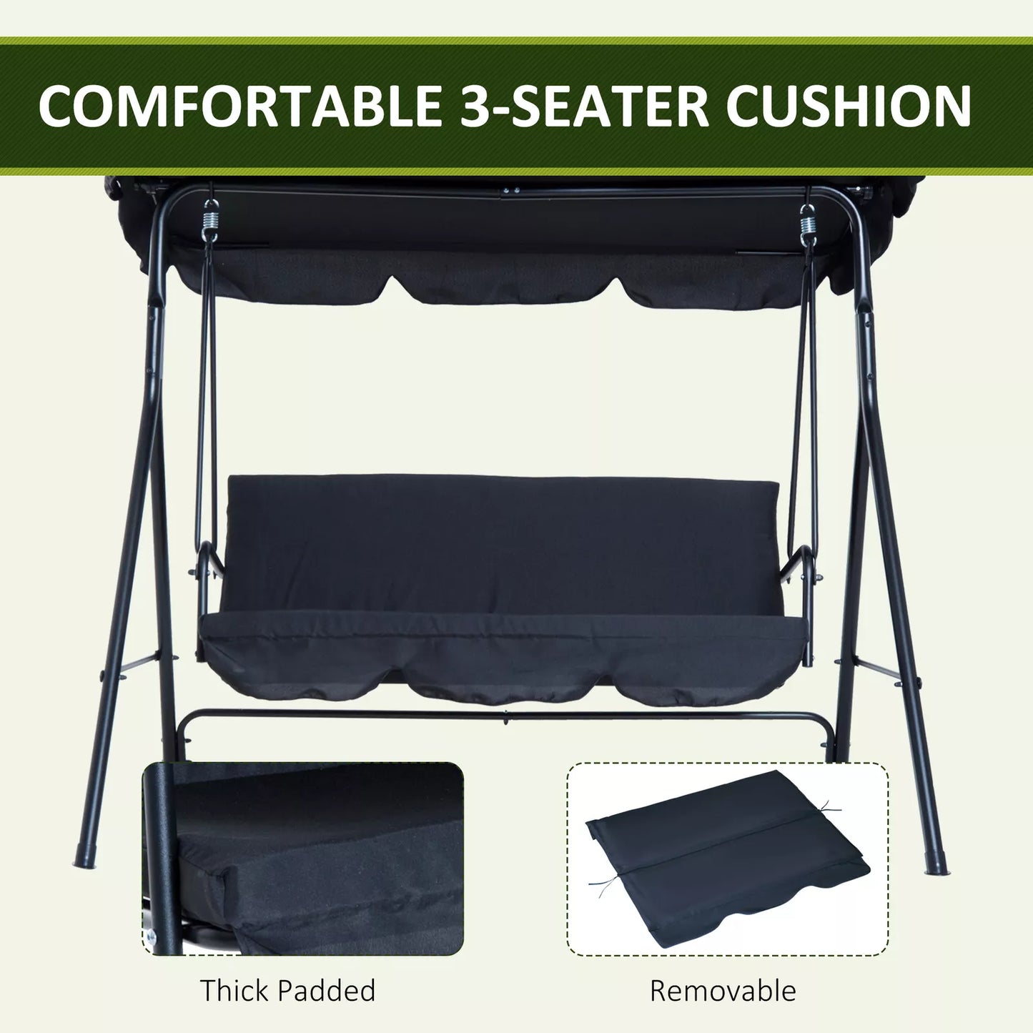 Comfortable Patio Swing With Steel Frame
