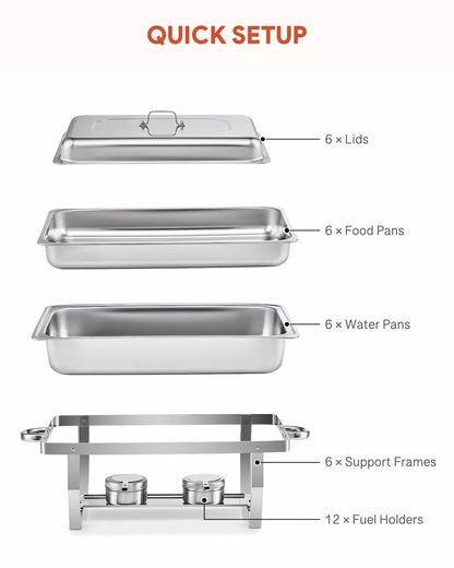 Compact 6 Piece Chafing Dish Set