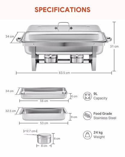 Compact 6 Piece Chafing Dish Set