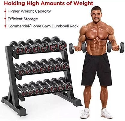 Space Saving 3-Level Dumbbell Holder Stand