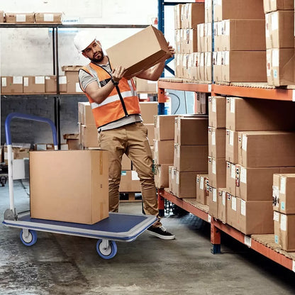 Compact Folding Utility Cart With Rubber Wheels